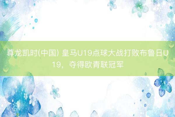 尊龙凯时(中国) 皇马U19点球大战打败布鲁日U19，夺得欧青联冠军