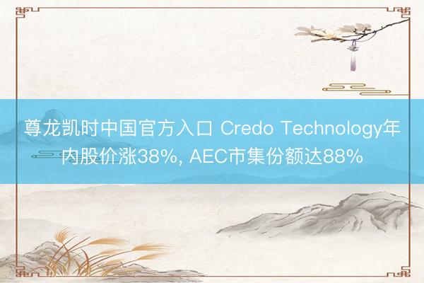 尊龙凯时中国官方入口 Credo Technology年内股价涨38%， AEC市集份额达88%