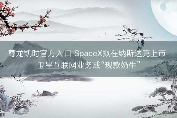 尊龙凯时官方入口 SpaceX拟在纳斯达克上市 卫星互联网业务成“现款奶牛”