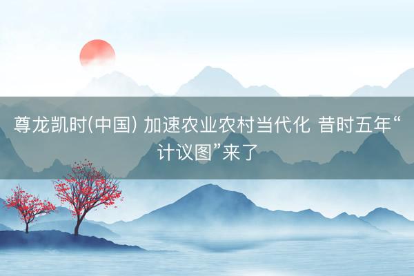 尊龙凯时(中国) 加速农业农村当代化 昔时五年“计议图”来了