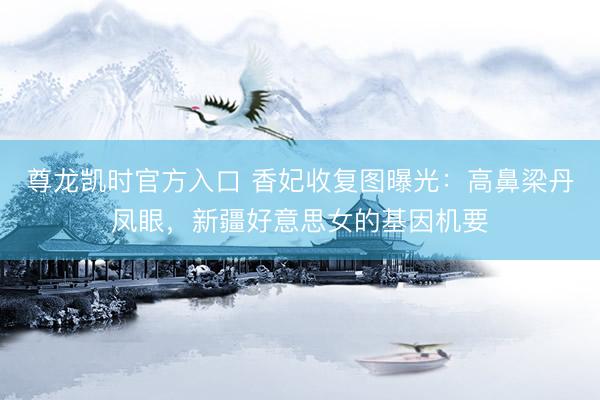 尊龙凯时官方入口 香妃收复图曝光：高鼻梁丹凤眼，新疆好意思女的基因机要
